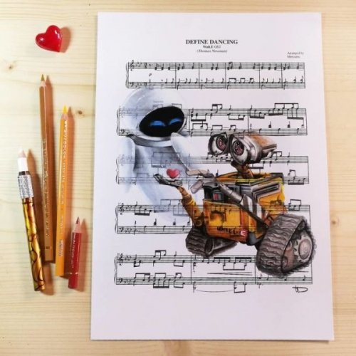 Реалистичные рисунки на нотах от Урсулы Даути (29 фото)